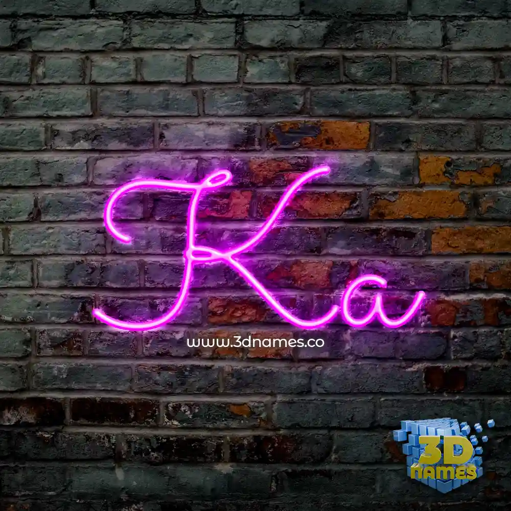 ka in Pink Neon style - 3D name wallpaper