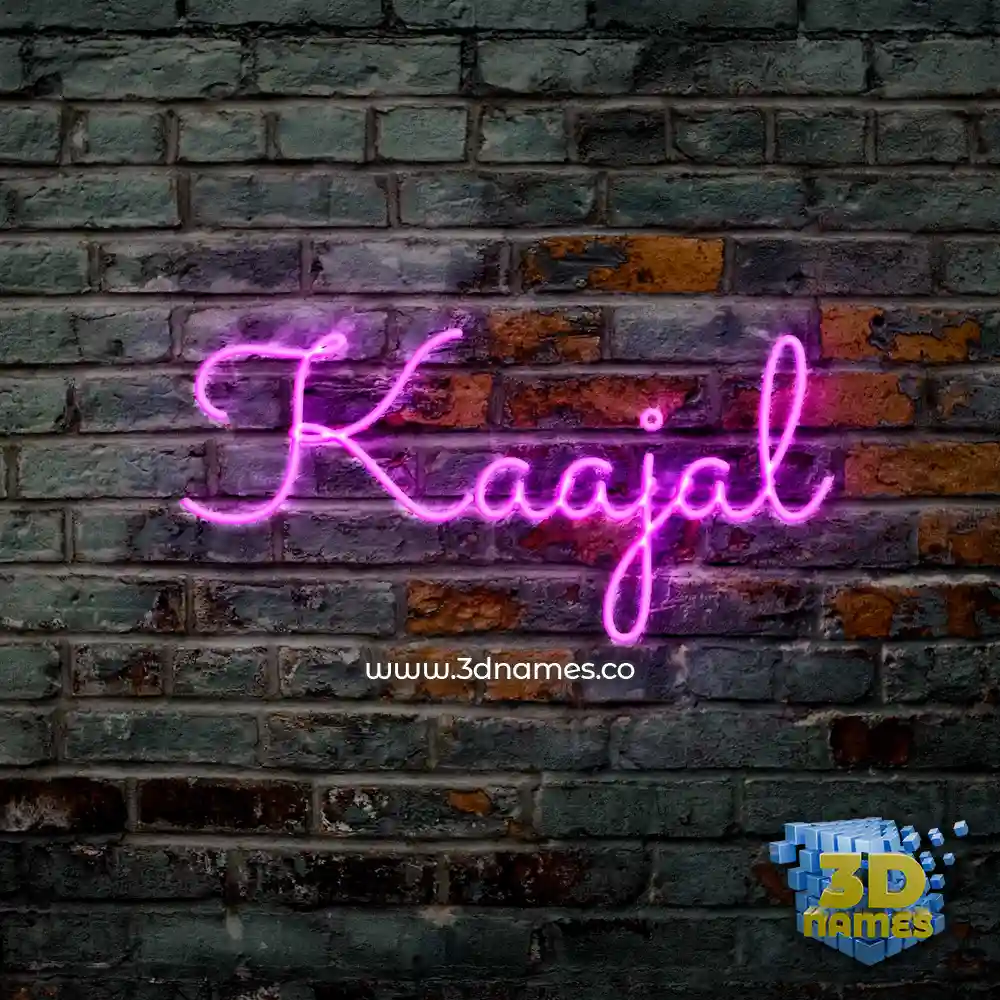 kaajal in Pink Neon style - 3D name wallpaper