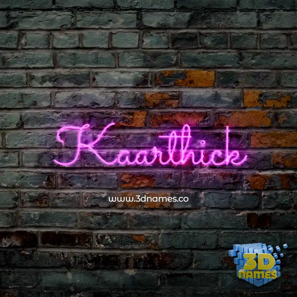 kaarthick in Pink Neon style - 3D name wallpaper