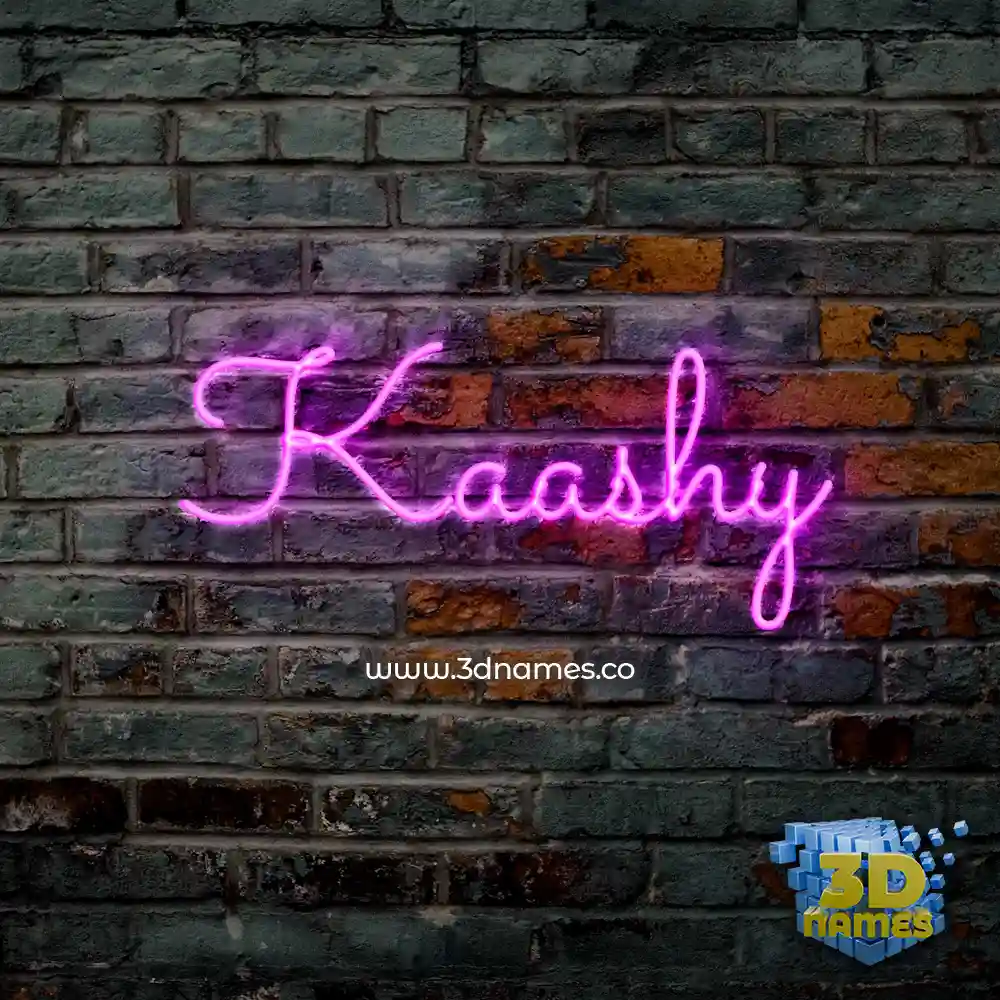 kaashy in Pink Neon style - 3D name wallpaper