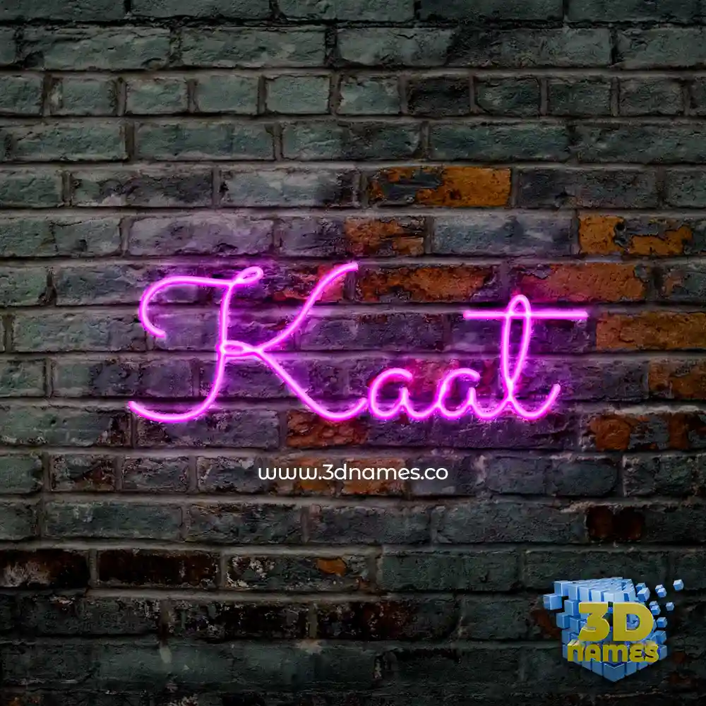kaat in Pink Neon style - 3D name wallpaper