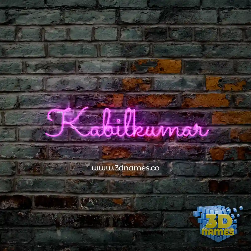 kabilkumar in Pink Neon style - 3D name wallpaper