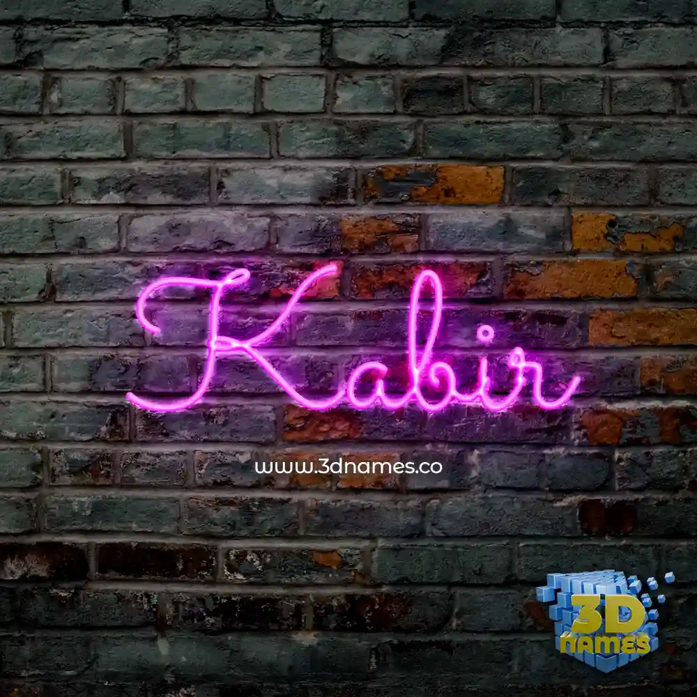 kabir in Pink Neon style - 3D name wallpaper