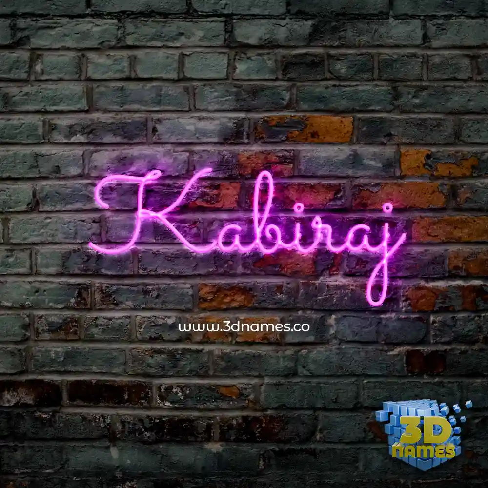 kabiraj in Pink Neon style - 3D name wallpaper