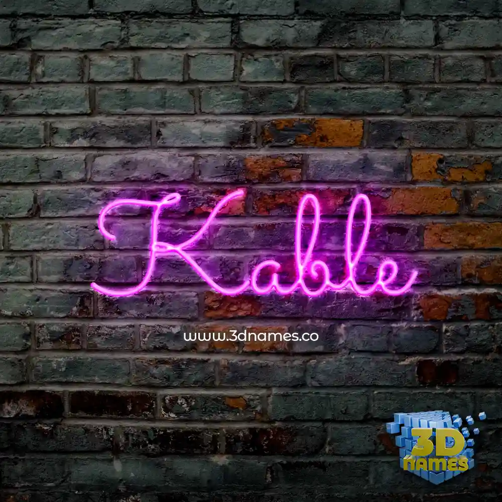 kable in Pink Neon style - 3D name wallpaper
