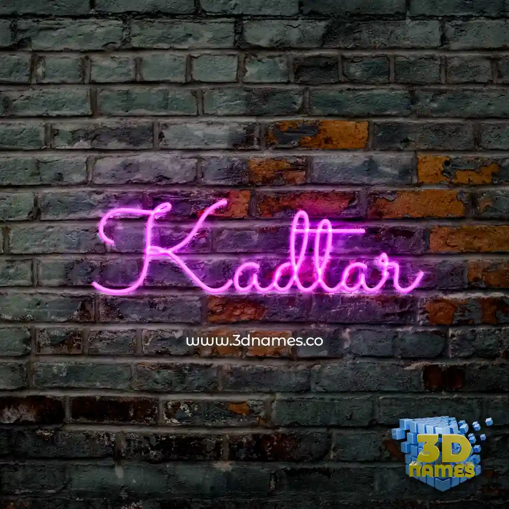 kadtar in Pink Neon style - 3D name wallpaper