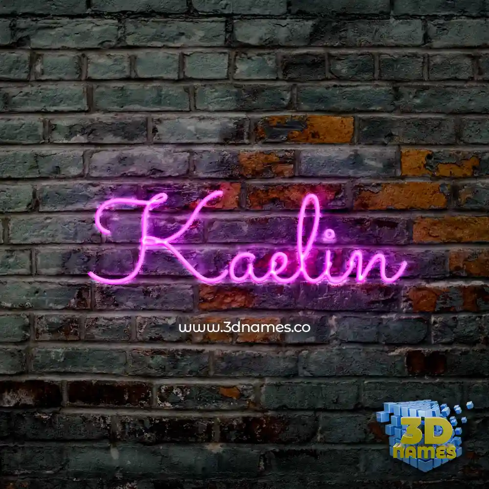 kaelin in Pink Neon style - 3D name wallpaper
