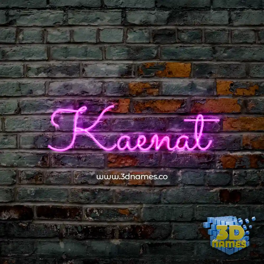 kaenat in Pink Neon style - 3D name wallpaper