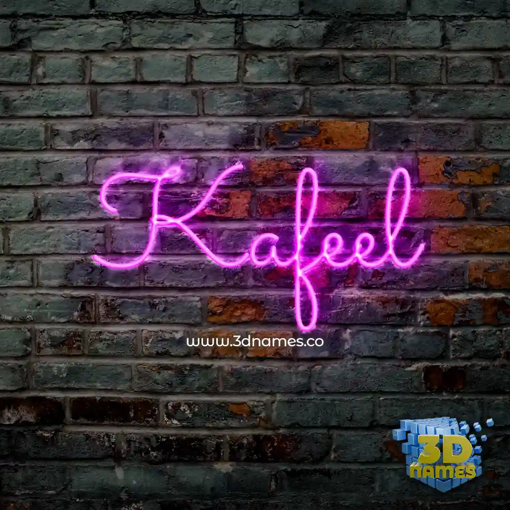 kafeel in Pink Neon style - 3D name wallpaper