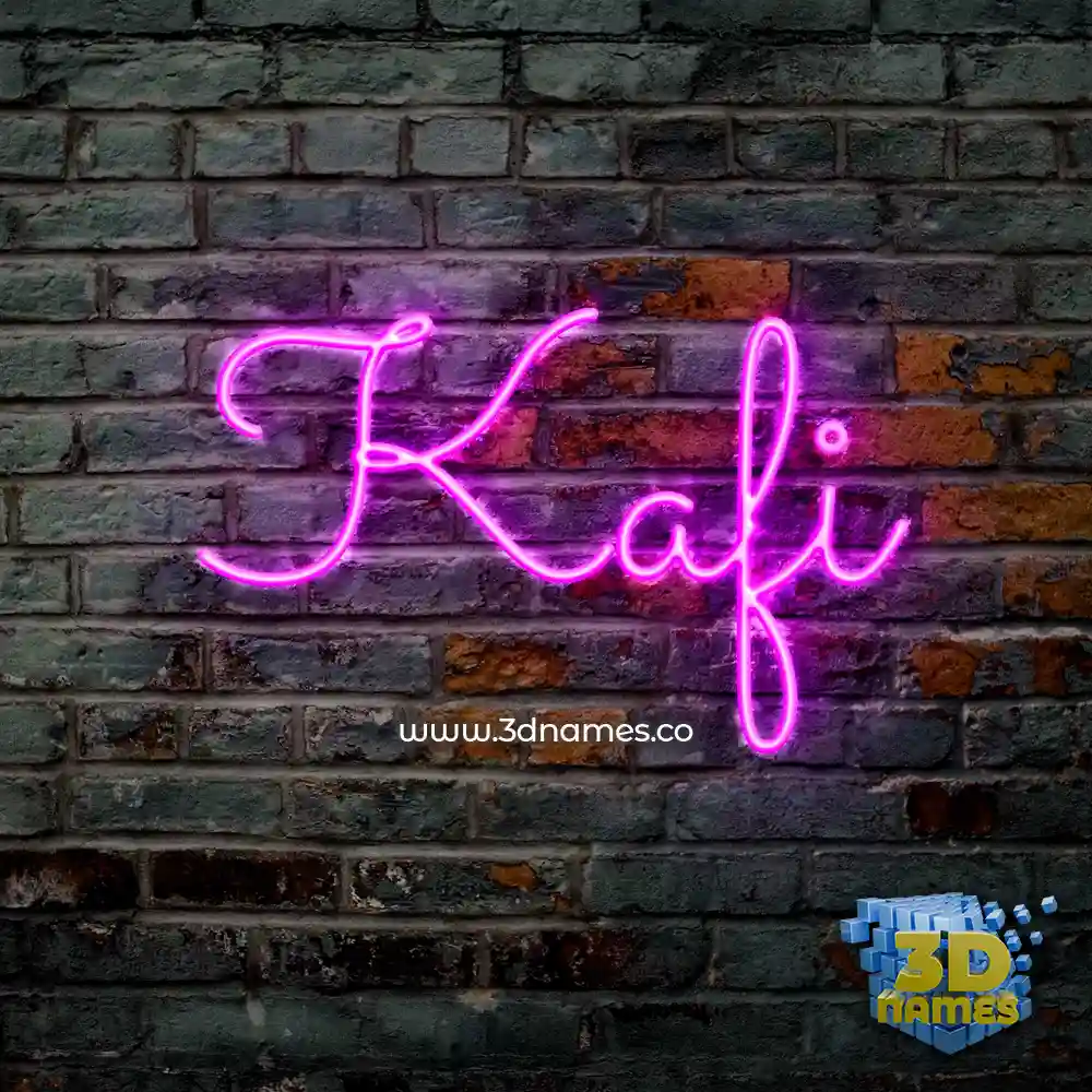 kafi in Pink Neon style - 3D name wallpaper