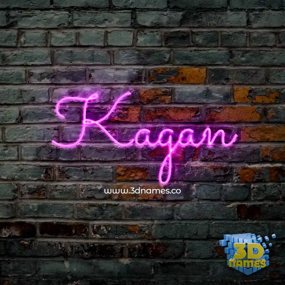 kagan in Pink Neon style - 3D name wallpaper