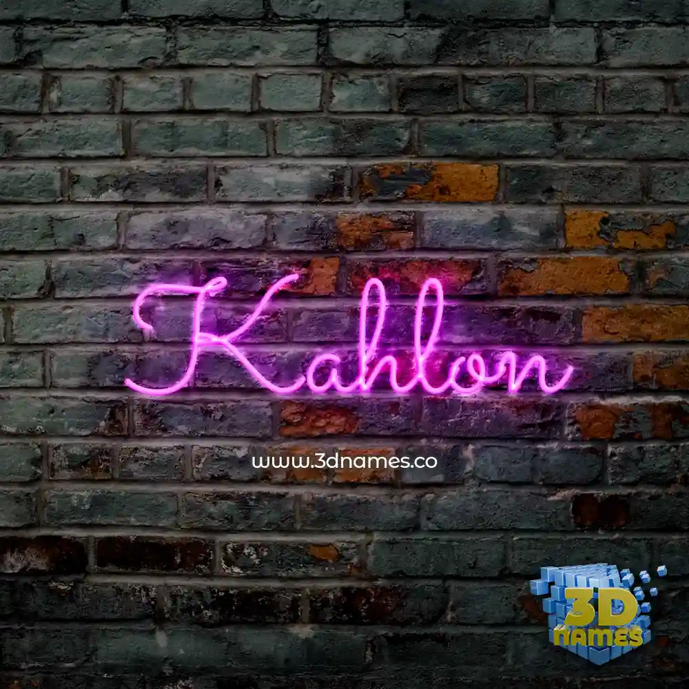 kahlon in Pink Neon style - 3D name wallpaper