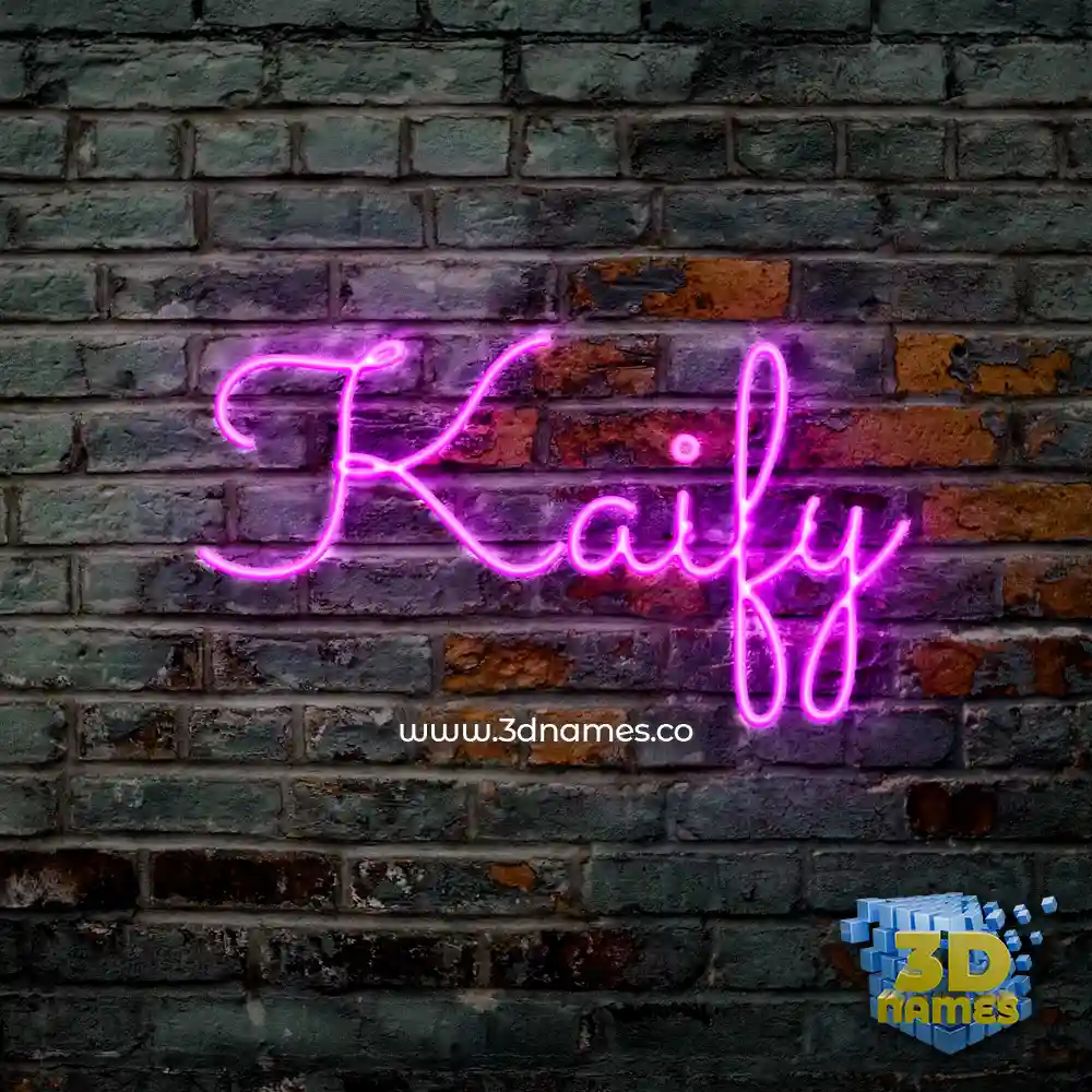 kaify in Pink Neon style - 3D name wallpaper