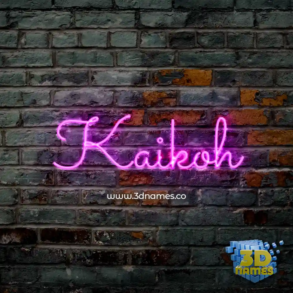 kaikoh in Pink Neon style - 3D name wallpaper