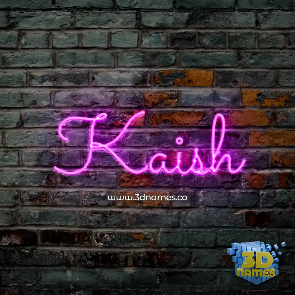 kaish in Pink Neon style - 3D name wallpaper