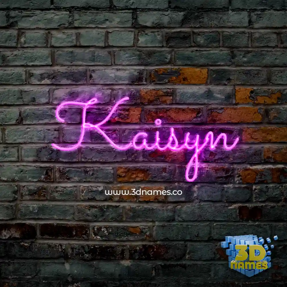 kaisyn in Pink Neon style - 3D name wallpaper
