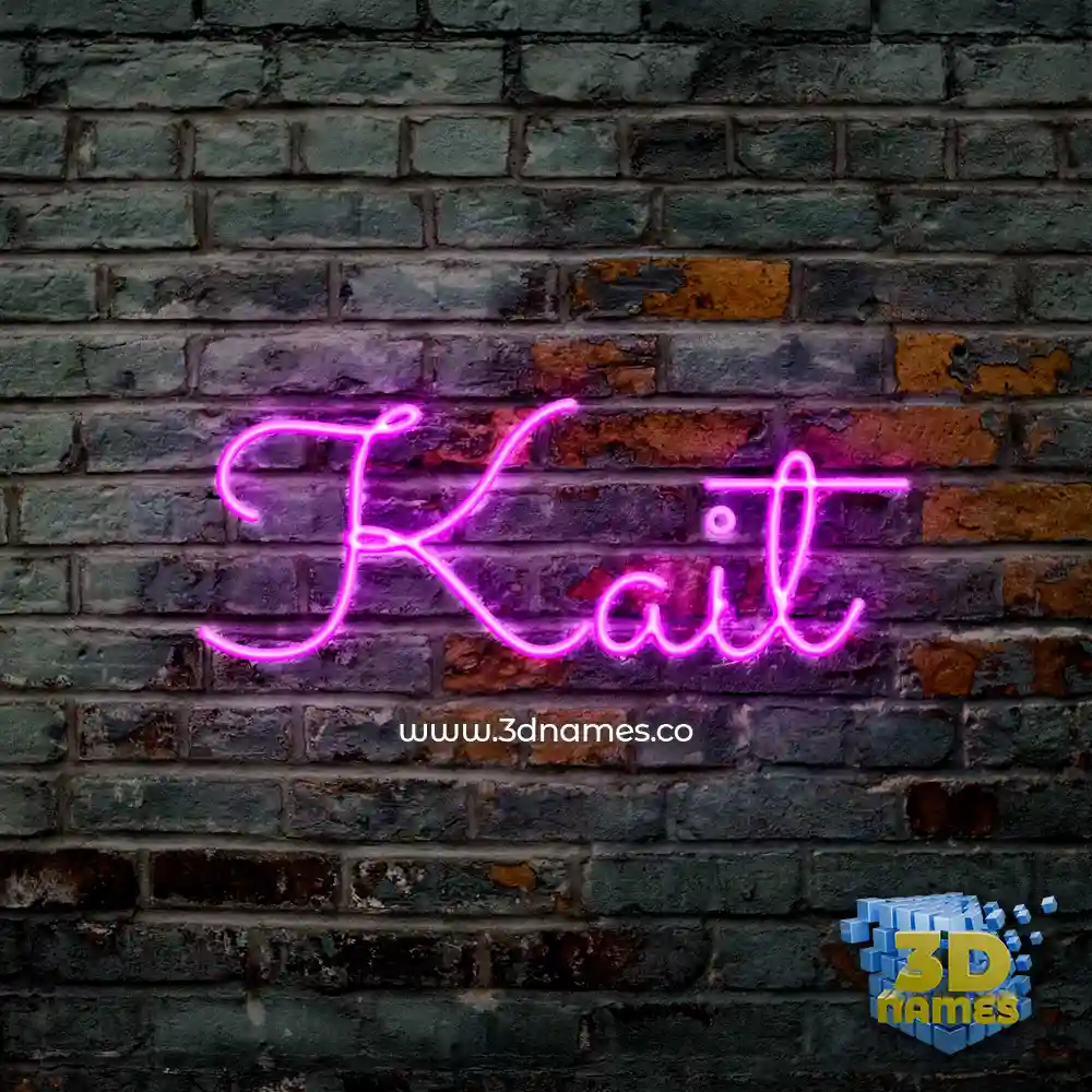 kait in Pink Neon style - 3D name wallpaper