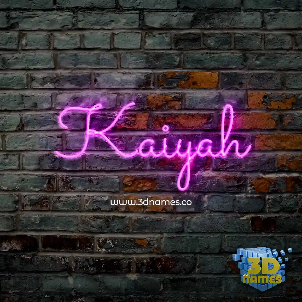kaiyah in Pink Neon style - 3D name wallpaper