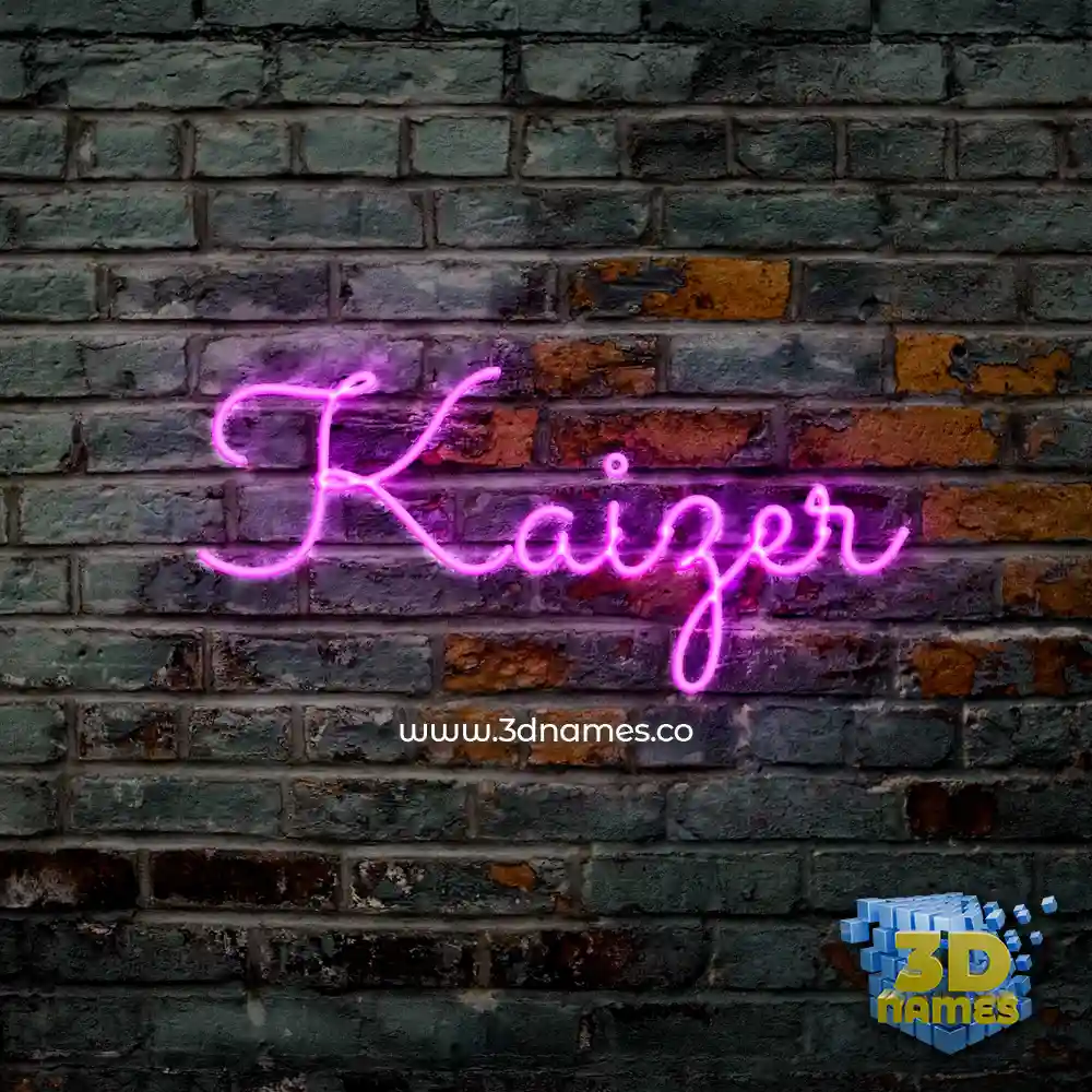 kaizer in Pink Neon style - 3D name wallpaper