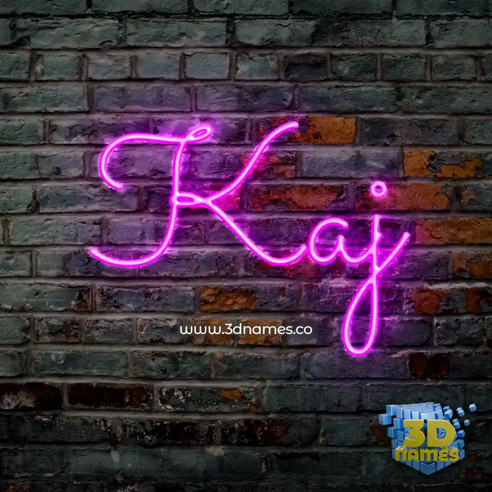 kaj in Pink Neon style - 3D name wallpaper