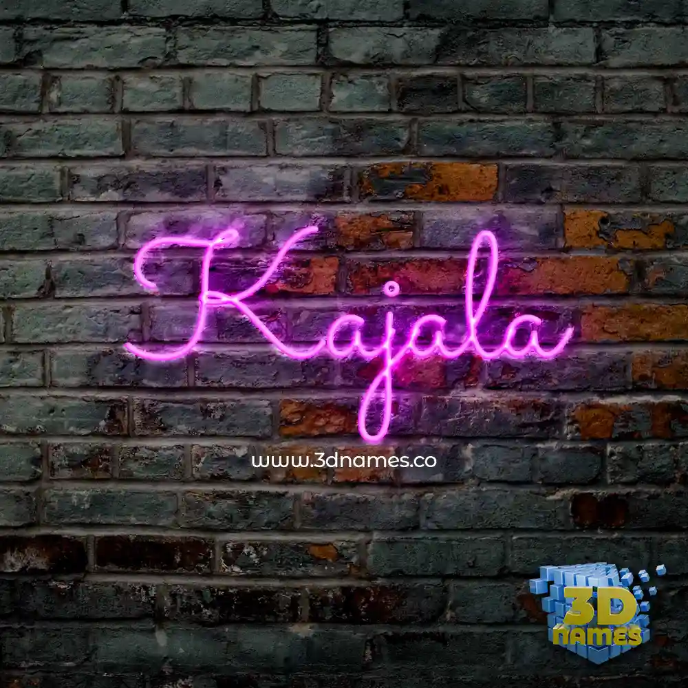 kajala in Pink Neon style - 3D name wallpaper