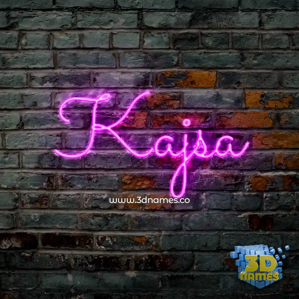 kajsa in Pink Neon style - 3D name wallpaper