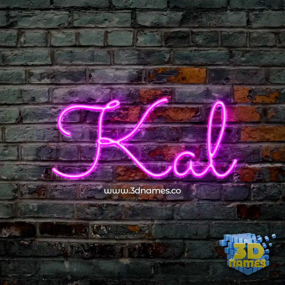 kal in Pink Neon style - 3D name wallpaper