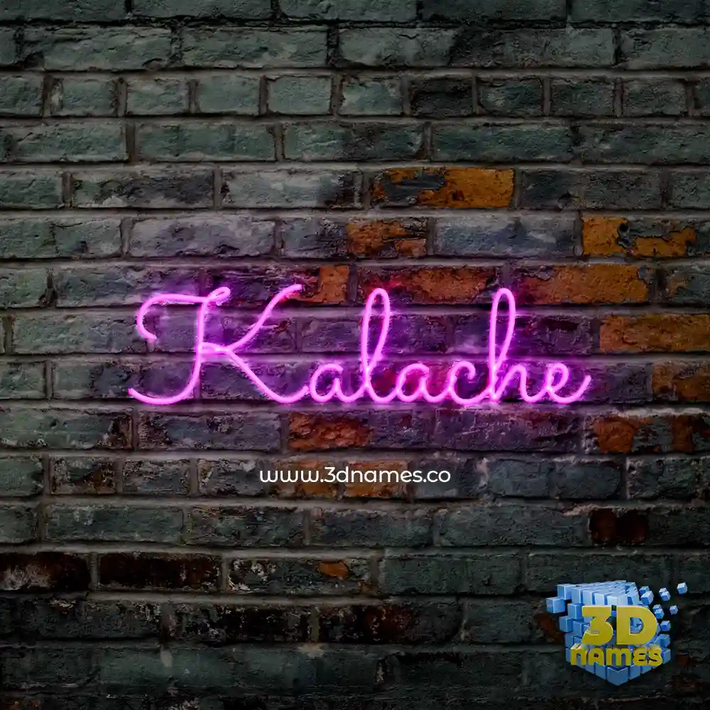 kalache in Pink Neon style - 3D name wallpaper