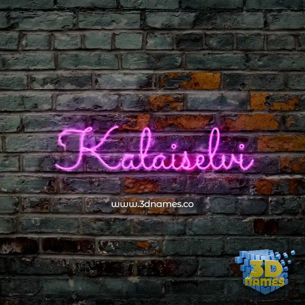kalaiselvi in Pink Neon style - 3D name wallpaper