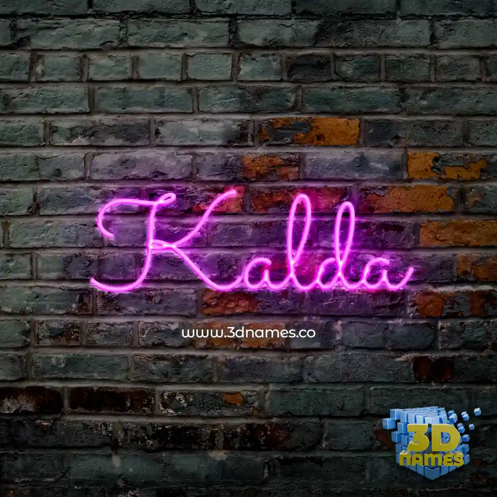 kalda in Pink Neon style - 3D name wallpaper
