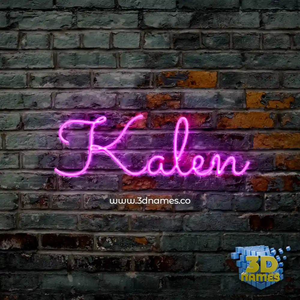 kalen in Pink Neon style - 3D name wallpaper