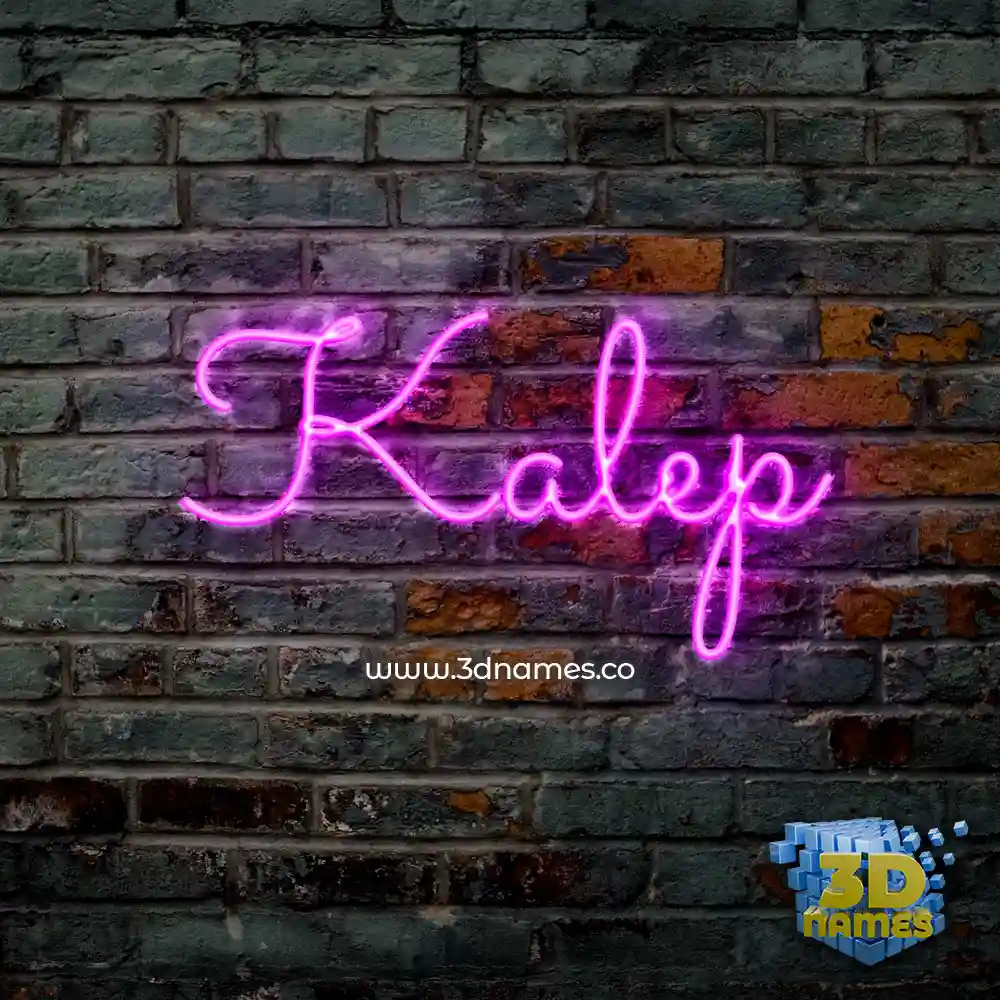 kalep in Pink Neon style - 3D name wallpaper