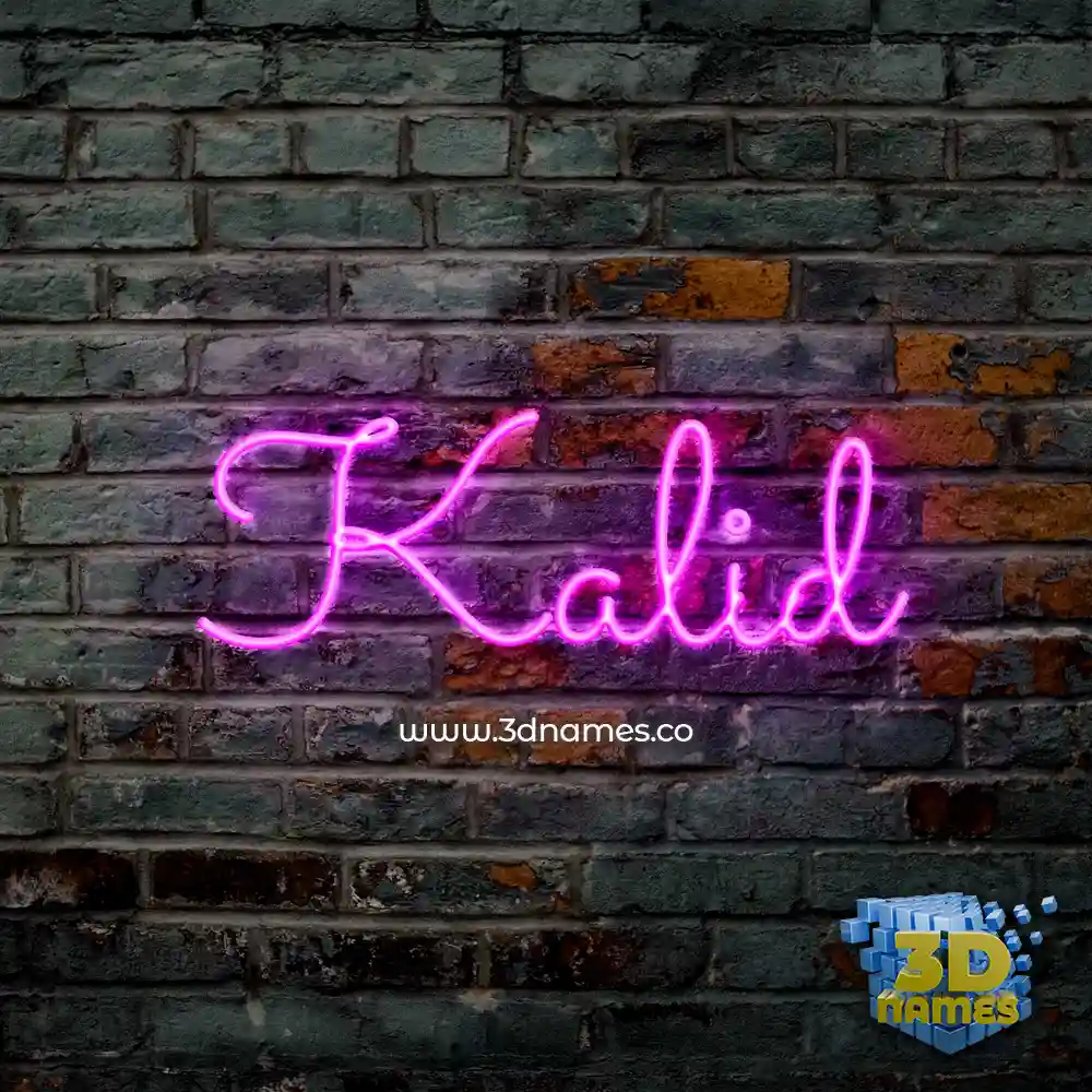 kalid in Pink Neon style - 3D name wallpaper