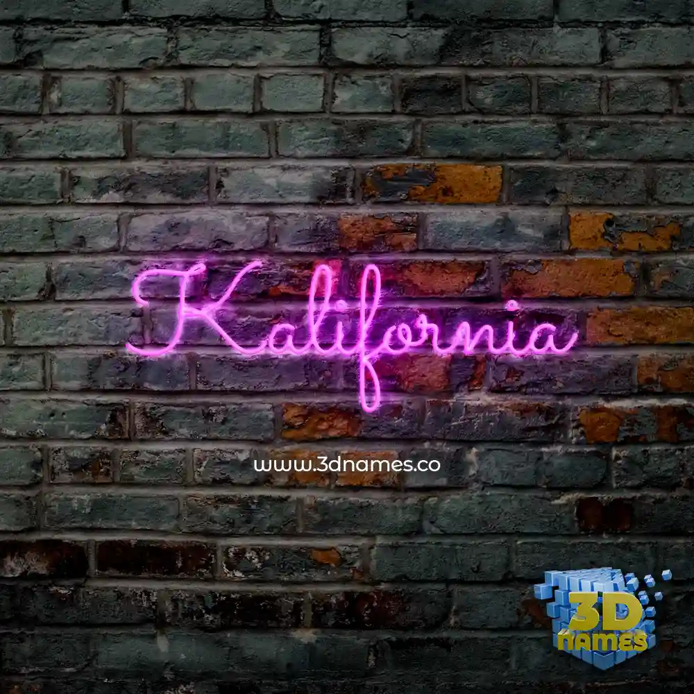 kalifornia in Pink Neon style - 3D name wallpaper