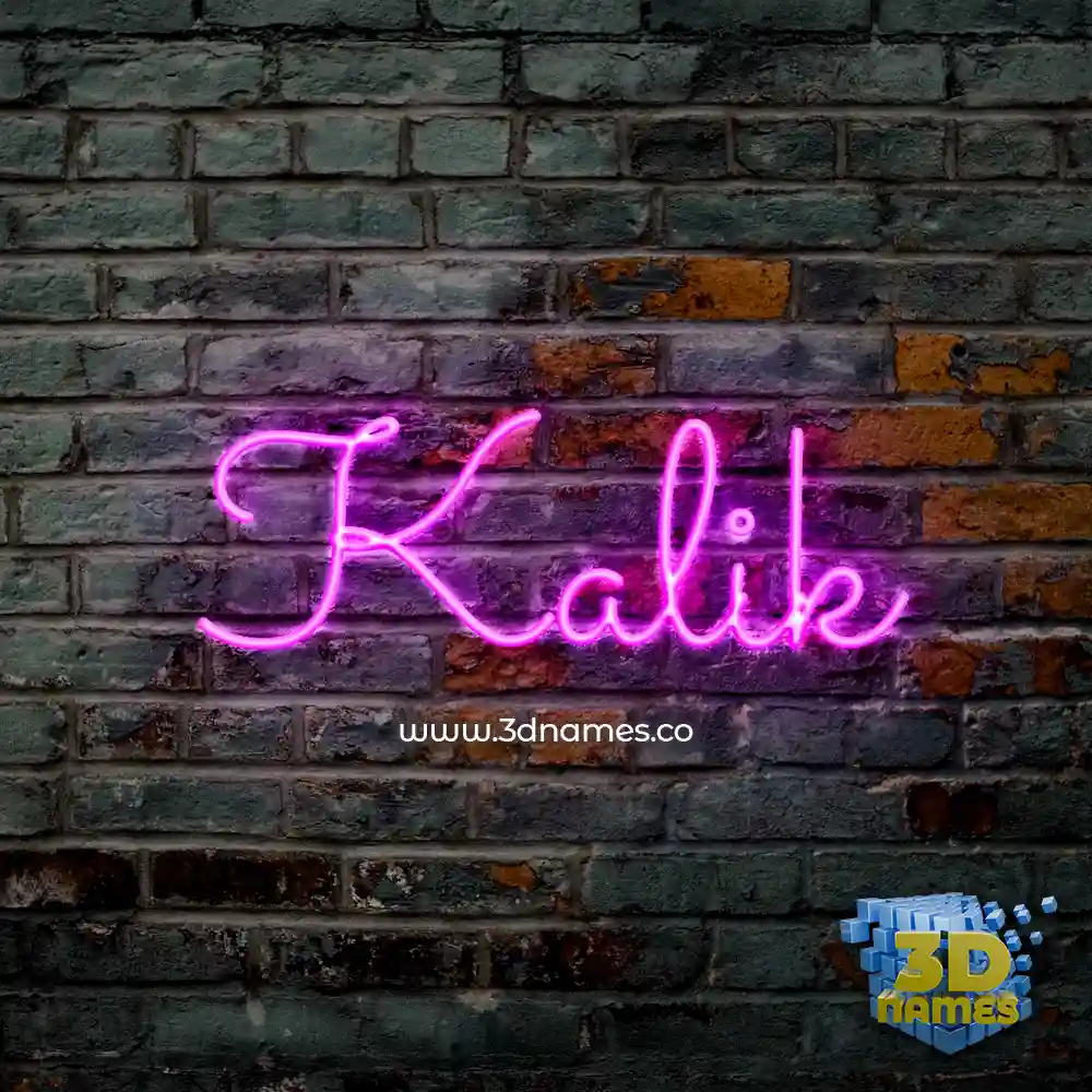 kalik in Pink Neon style - 3D name wallpaper