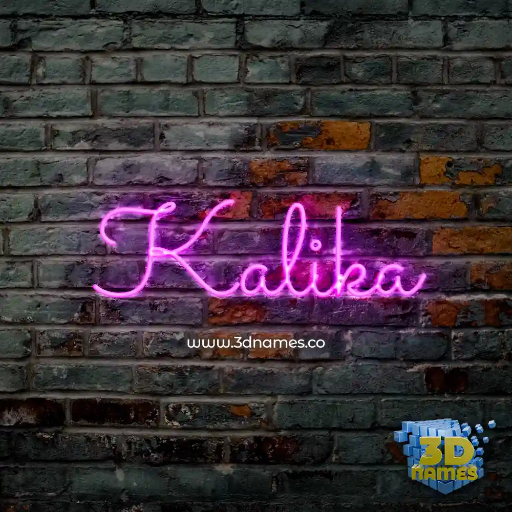 kalika in Pink Neon style - 3D name wallpaper