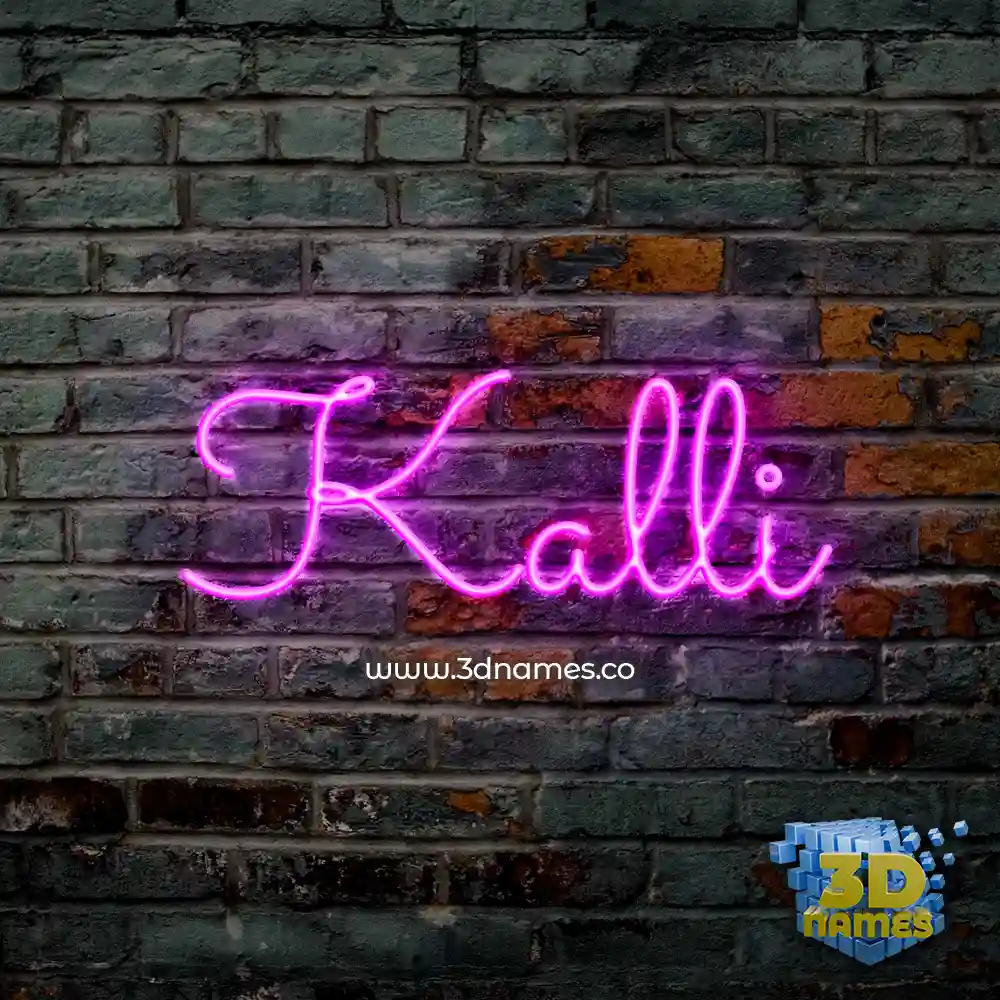 kalli in Pink Neon style - 3D name wallpaper