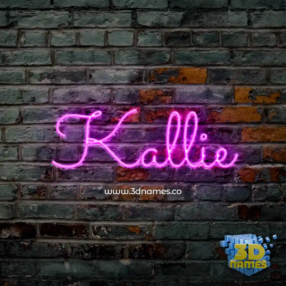 kallie in Pink Neon style - 3D name wallpaper