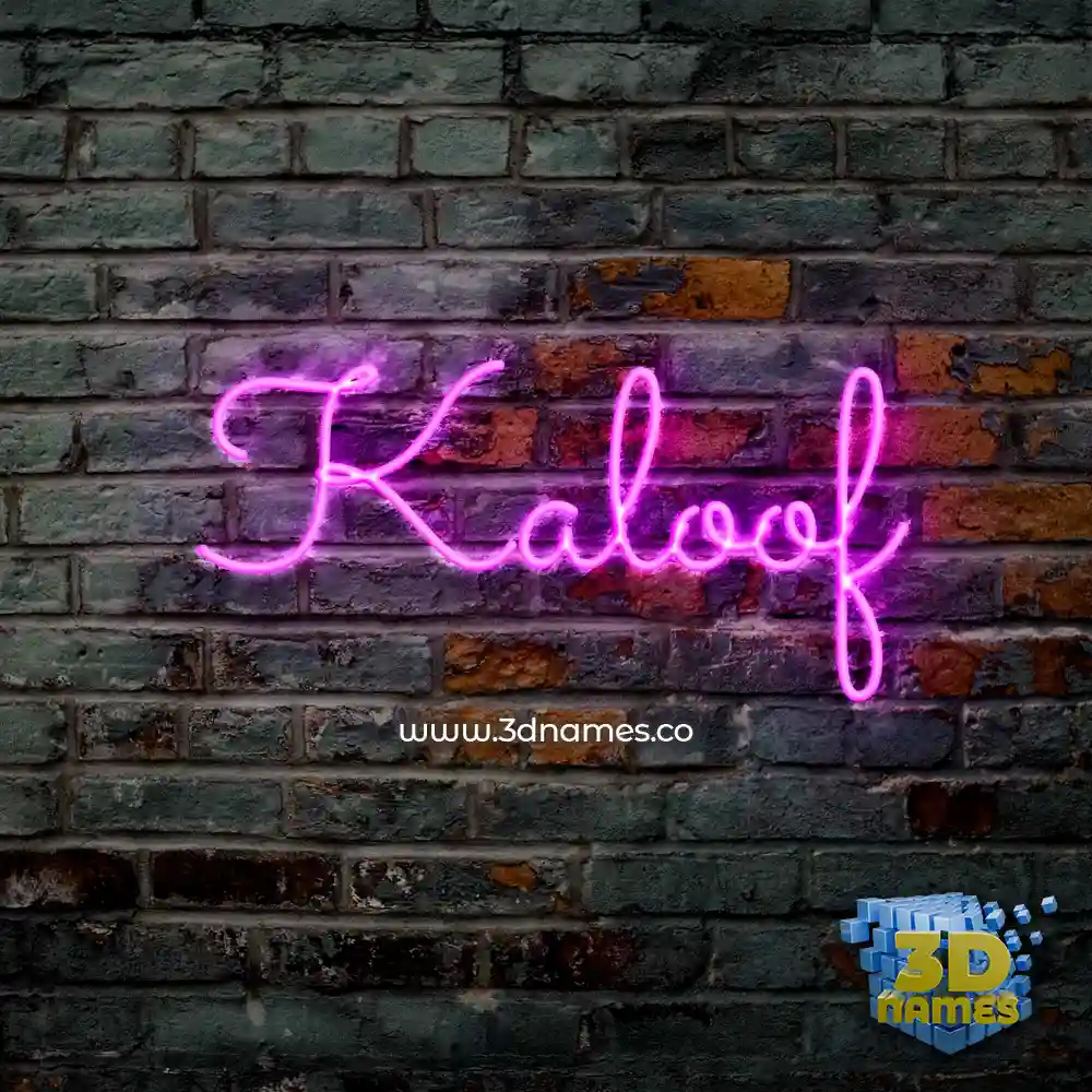 kaloof in Pink Neon style - 3D name wallpaper