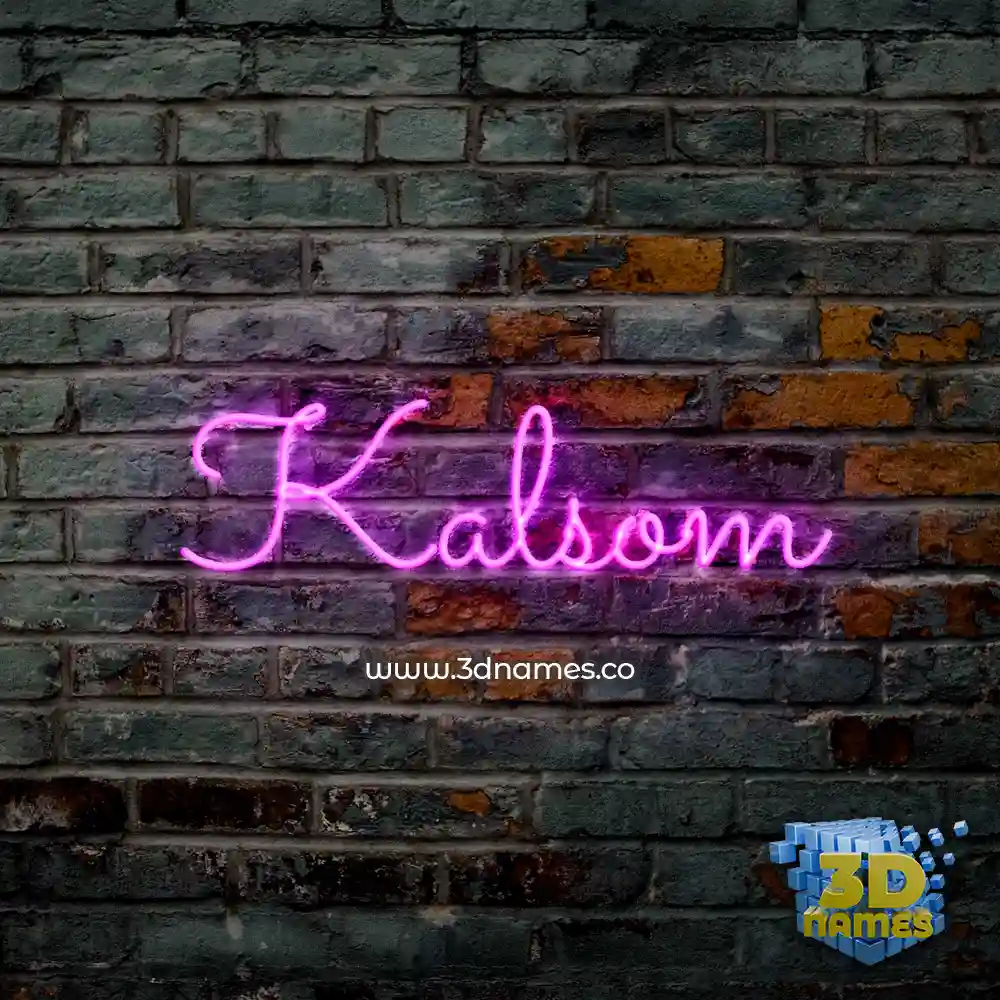 kalsom in Pink Neon style - 3D name wallpaper