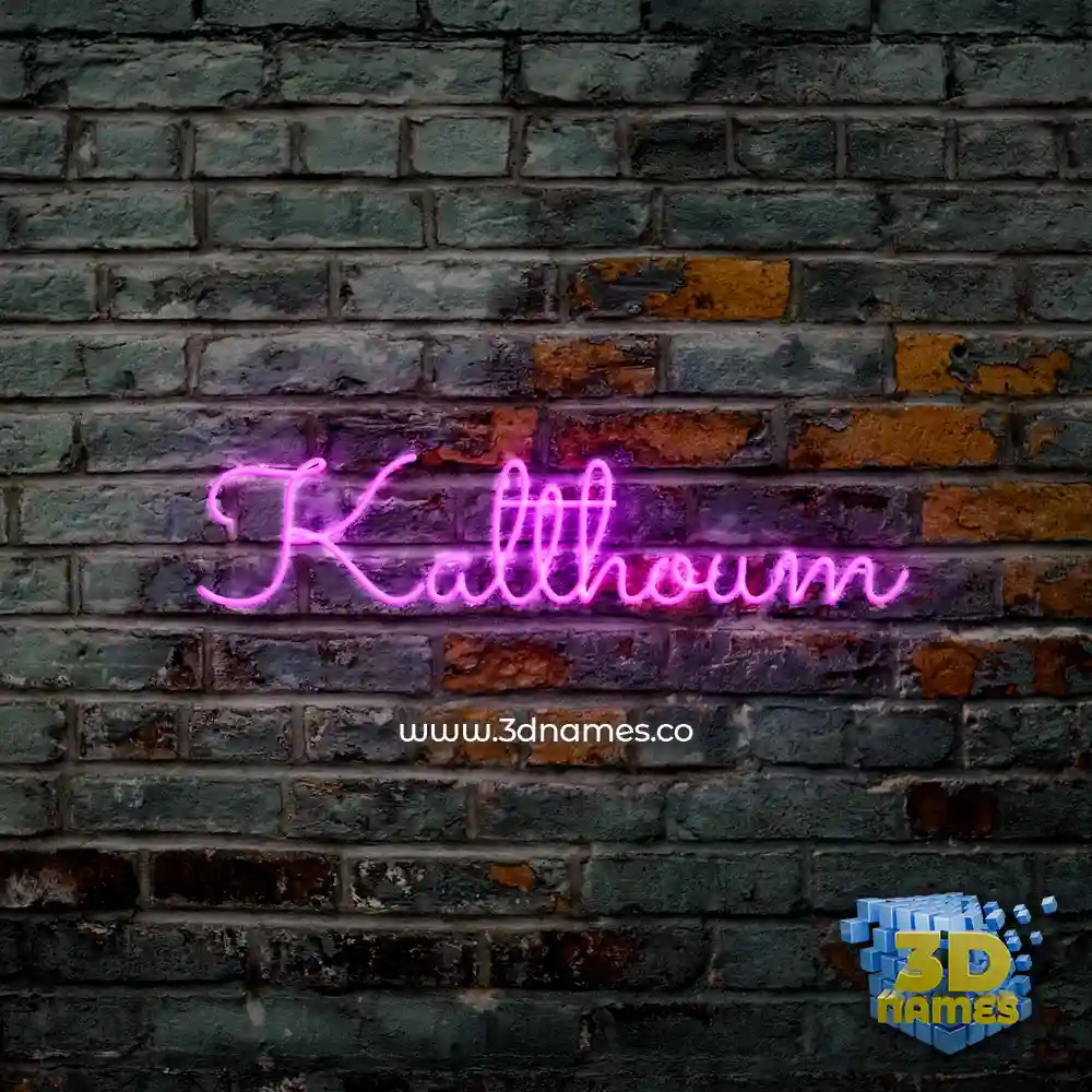 kalthoum in Pink Neon style - 3D name wallpaper