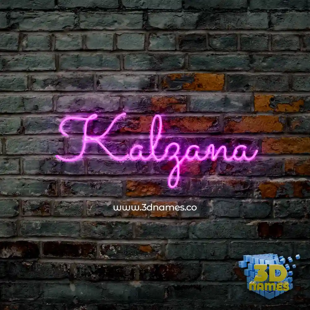 kalzana in Pink Neon style - 3D name wallpaper