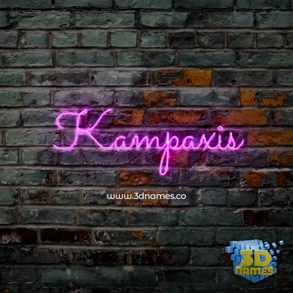 kampaxis in Pink Neon style - 3D name wallpaper