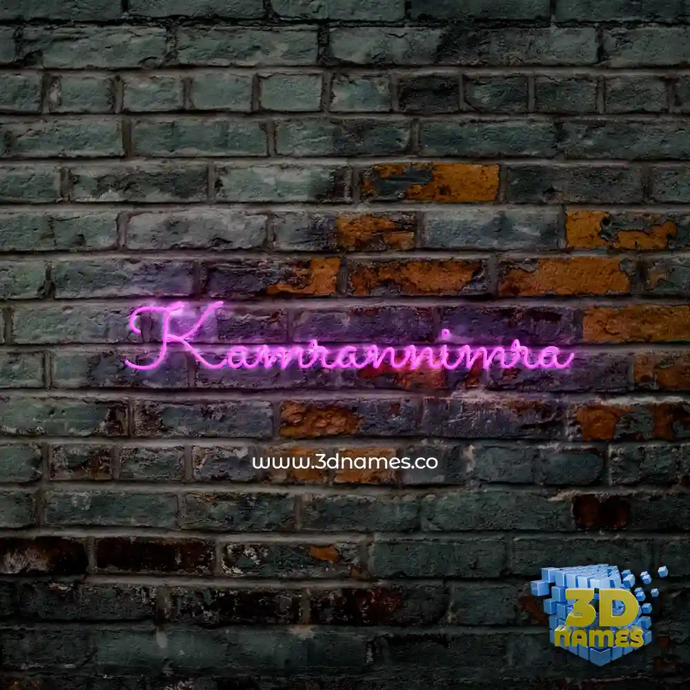 kamrannimra in Pink Neon style - 3D name wallpaper