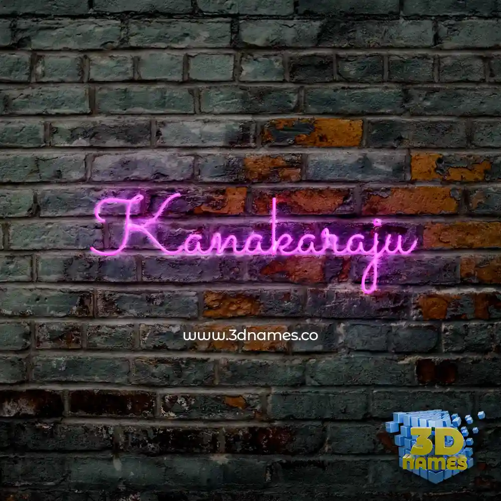 kanakaraju in Pink Neon style - 3D name wallpaper