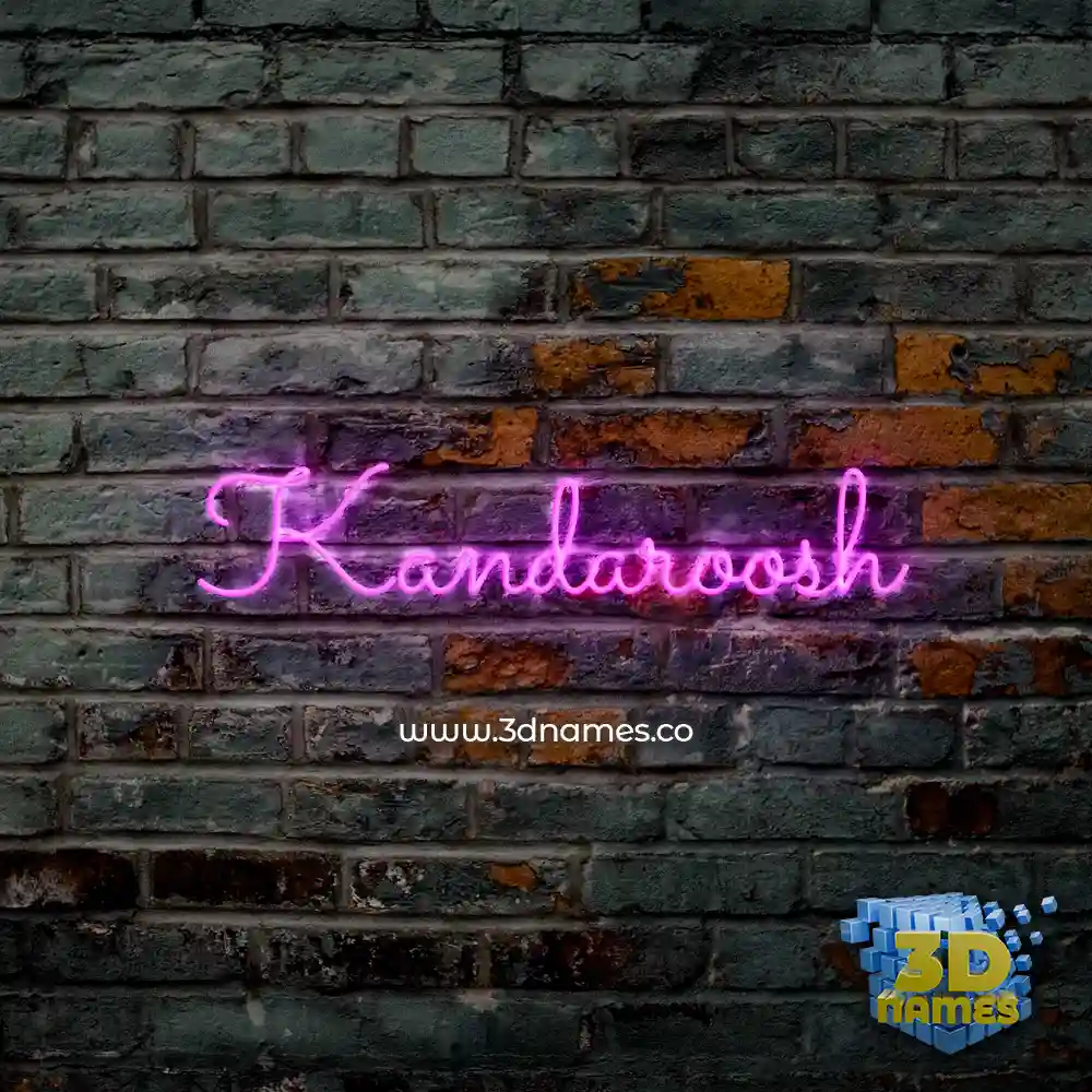 kandaroosh in Pink Neon style - 3D name wallpaper