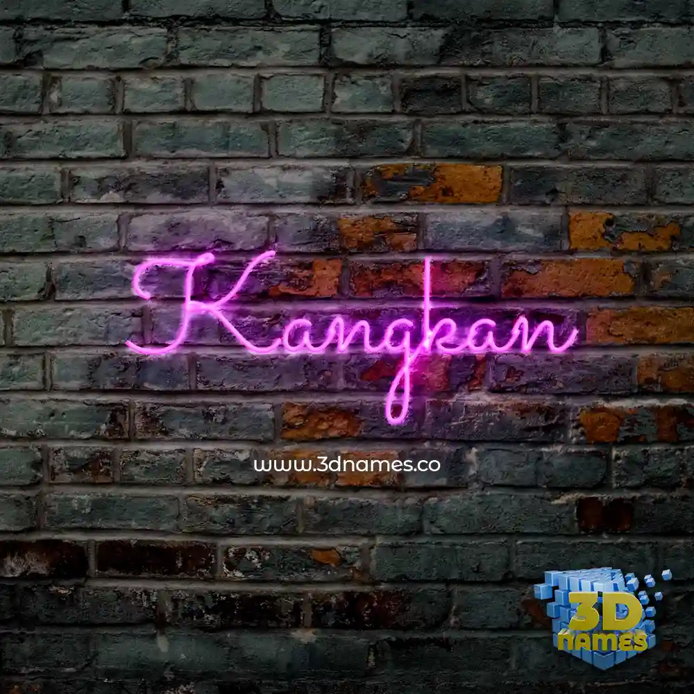 kangkan in Pink Neon style - 3D name wallpaper