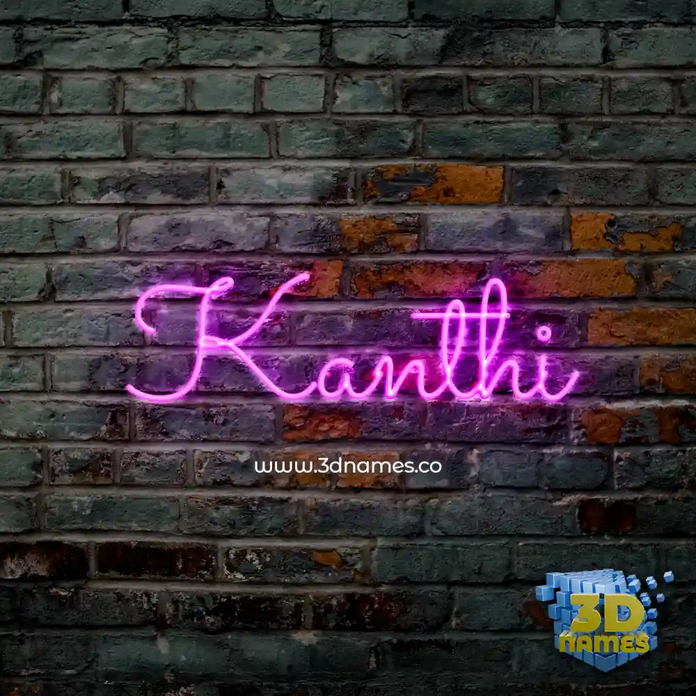 kanthi in Pink Neon style - 3D name wallpaper