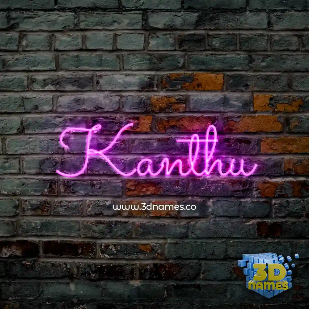 kanthu in Pink Neon style - 3D name wallpaper