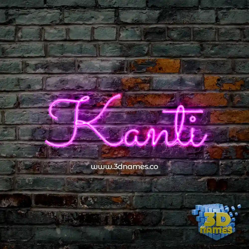 kanti in Pink Neon style - 3D name wallpaper